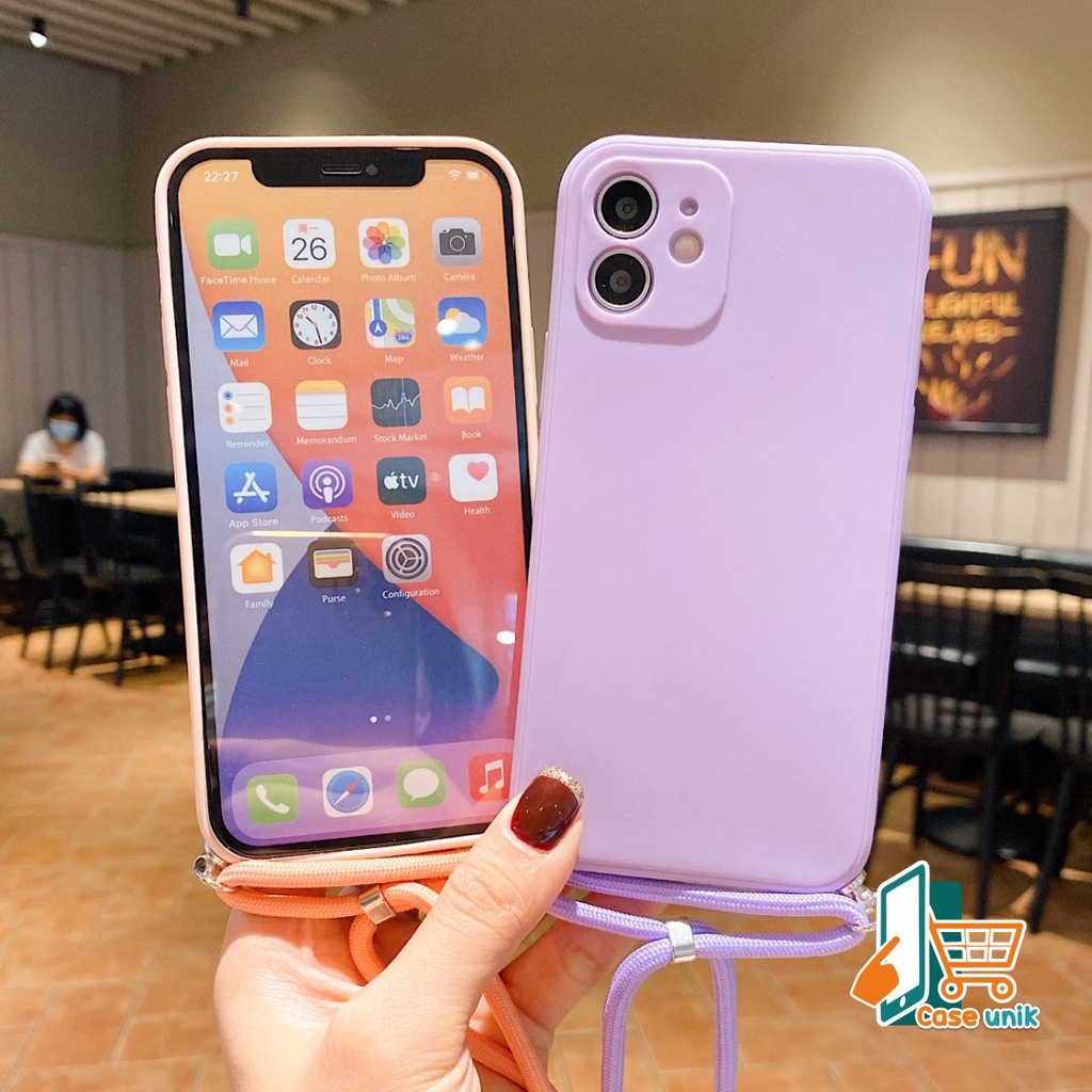 SOFTCASE SLINGCASE TALI LANYARD MACARON PELINDUNG KAMERA IPHONE X XR XS MAX 11 PRO MAX CS3938