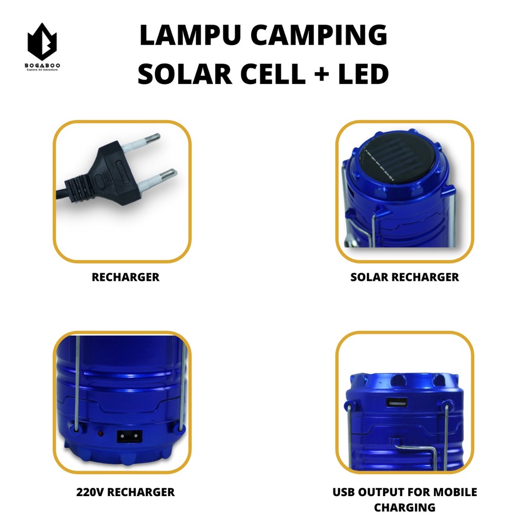 Lampu Solar M2000 - Lampu Senter - Lampu Camping LED