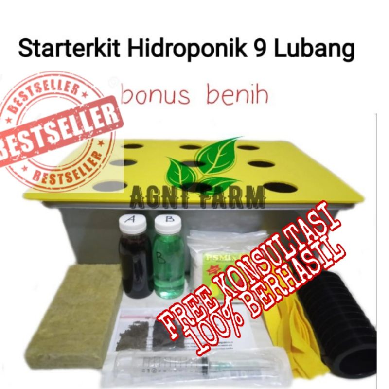 Paket Hidroponik Murah Starter kit Hidroponik 9 Lubang Tanam Sistem Wick