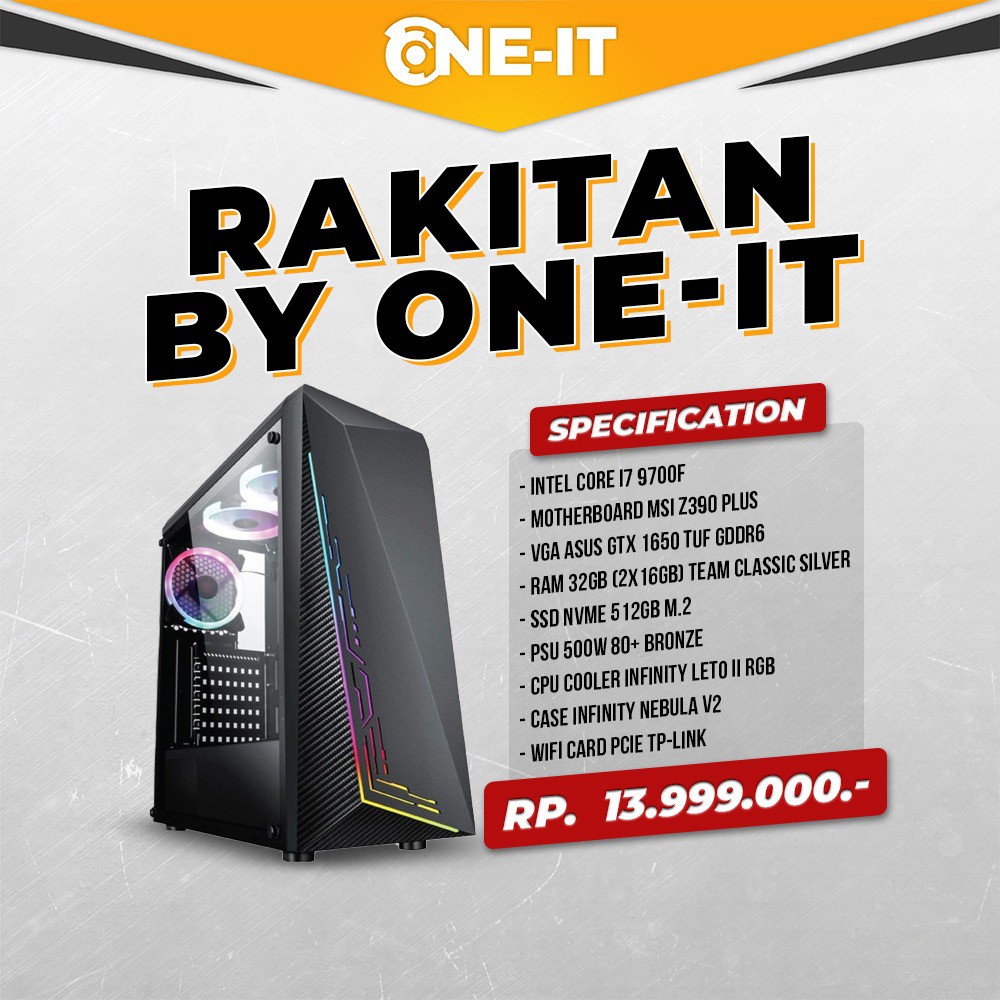 PC Rakitan Intel Core i7 9700F | GTX 1650 | 32 GB Ram | 512 GB SSD