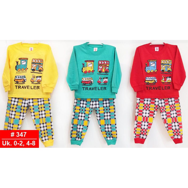 Setelan 1 set piyama anak cowok dan cewek / Sleepware kids / Baju tidur bayi