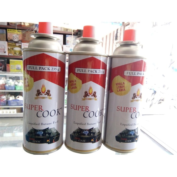 SUPER COOK Liquified Butane Full Gas Tabung Kecil