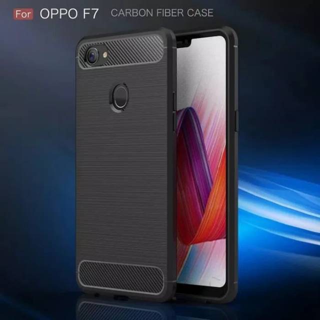 CASE SILICON CARBON OPPO F7 Softacse
