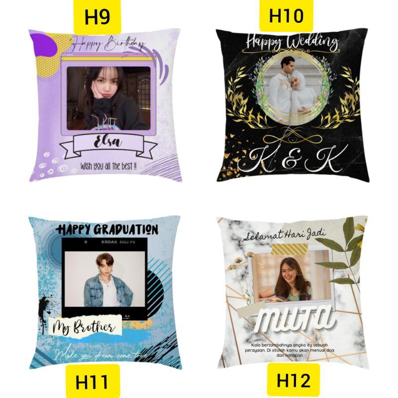 Bantal Foto Custom 2 sisi ,BANTAL KADO WISUDA, BANTAL KADO WEDDING ukuran 50 x 50