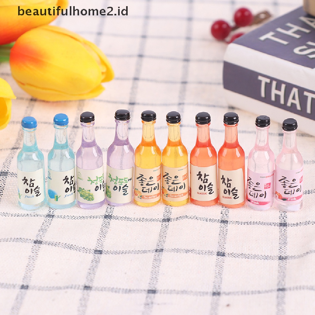 (Beautifulhome2) Buku Literatur Bahasa MandarinId 10pcs Miniatur Botol Wine / Bir Bahan Resin Skala 1: 12 Untuk Rumah Boneka