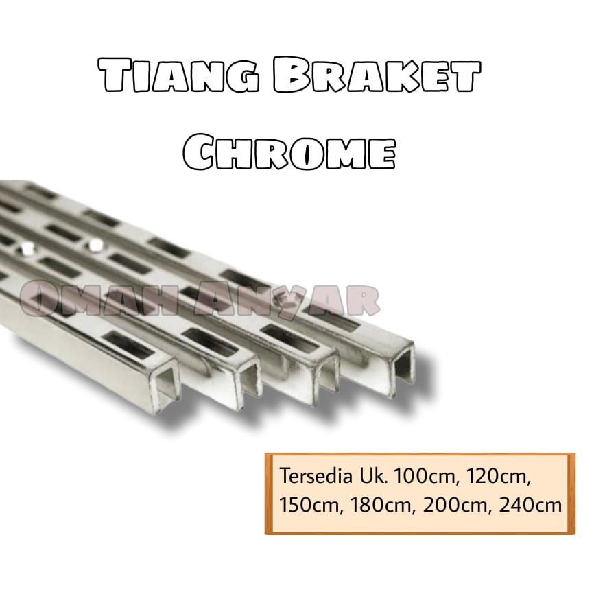 Tiang Braket Kaca Kayu Rak Display Wallshelf Bracket