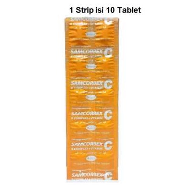 SAMCORBEX PER STRIP VITAMIN C DAN B COMPLEX ISI 10 TABLET