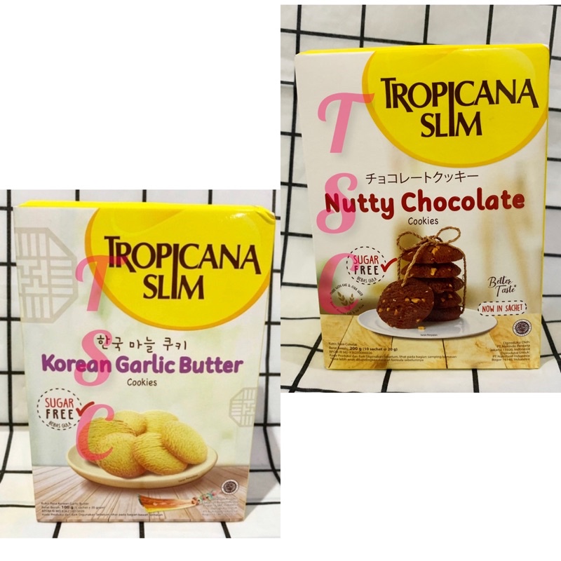 

Tropicana Slim Korean Garlic Butter Cookies/Cookies Bebas Gula 100gr/ Biskuit / Bawang