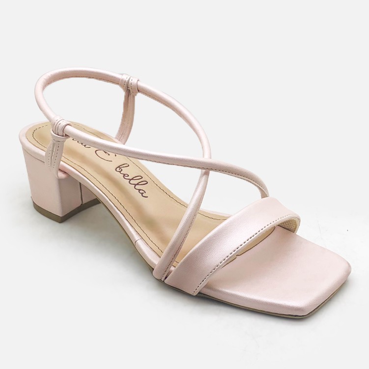 La Vita E Bella Crossed Strappy Sandal Block Heels Wanita [LV1007] - Pink