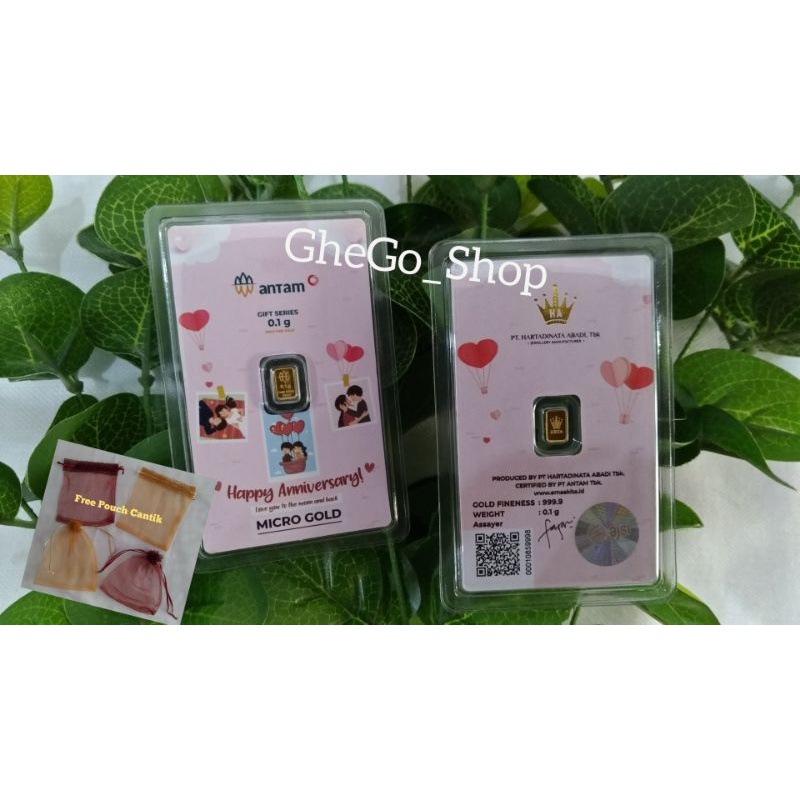Logam Mulia Emas Antam Hartadinata 0,1 0,25 gr 0.1 0.25 gram Microgold Micro Gold HRTA Gift Series H