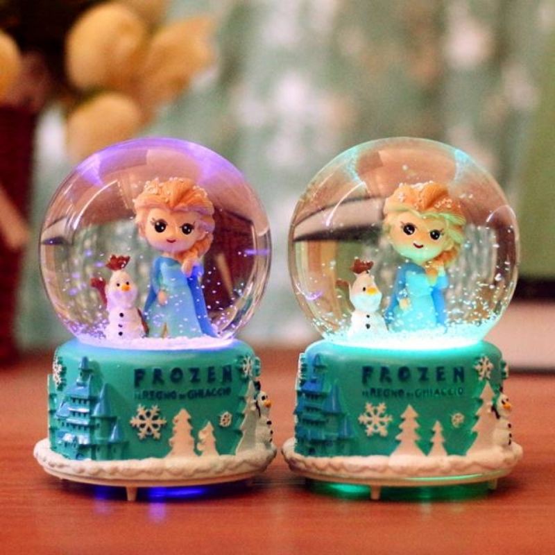 Kotak Musik Elsa Snowball  Music Box  hadiah kado anak boneka Frozen olaf led lucu mainan anak