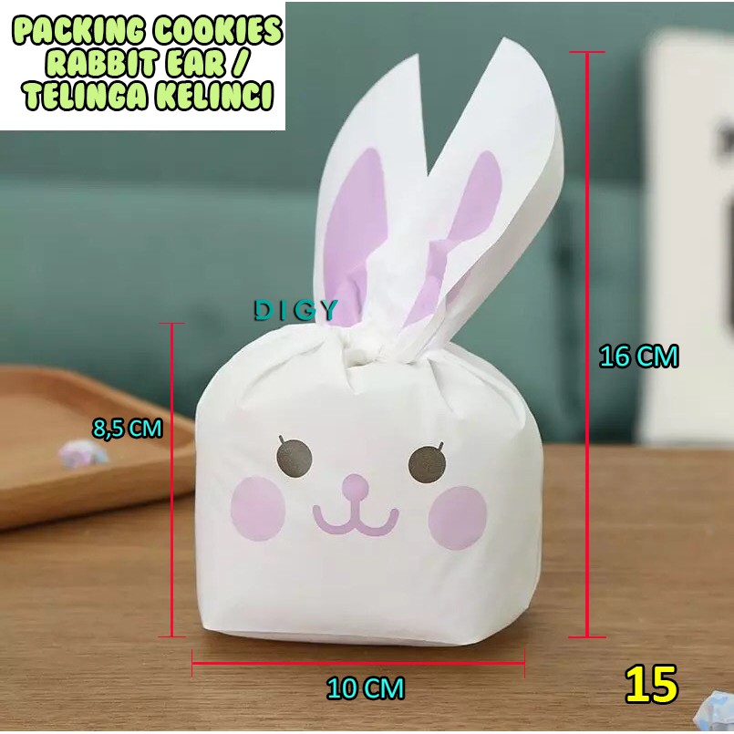 [5 PCS] Packing Cookies Lebaran / idul fitri   Rabbit S Ear Kemasan  Kue Lucu Unik Packaging Cookies Bunny / Rabbit