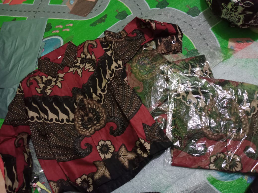 Kemeja Batik Pria Lengan Panjang Size M L Xl Xxl Bswart Batik Hrb026 Kenango Hem Panjang Padi