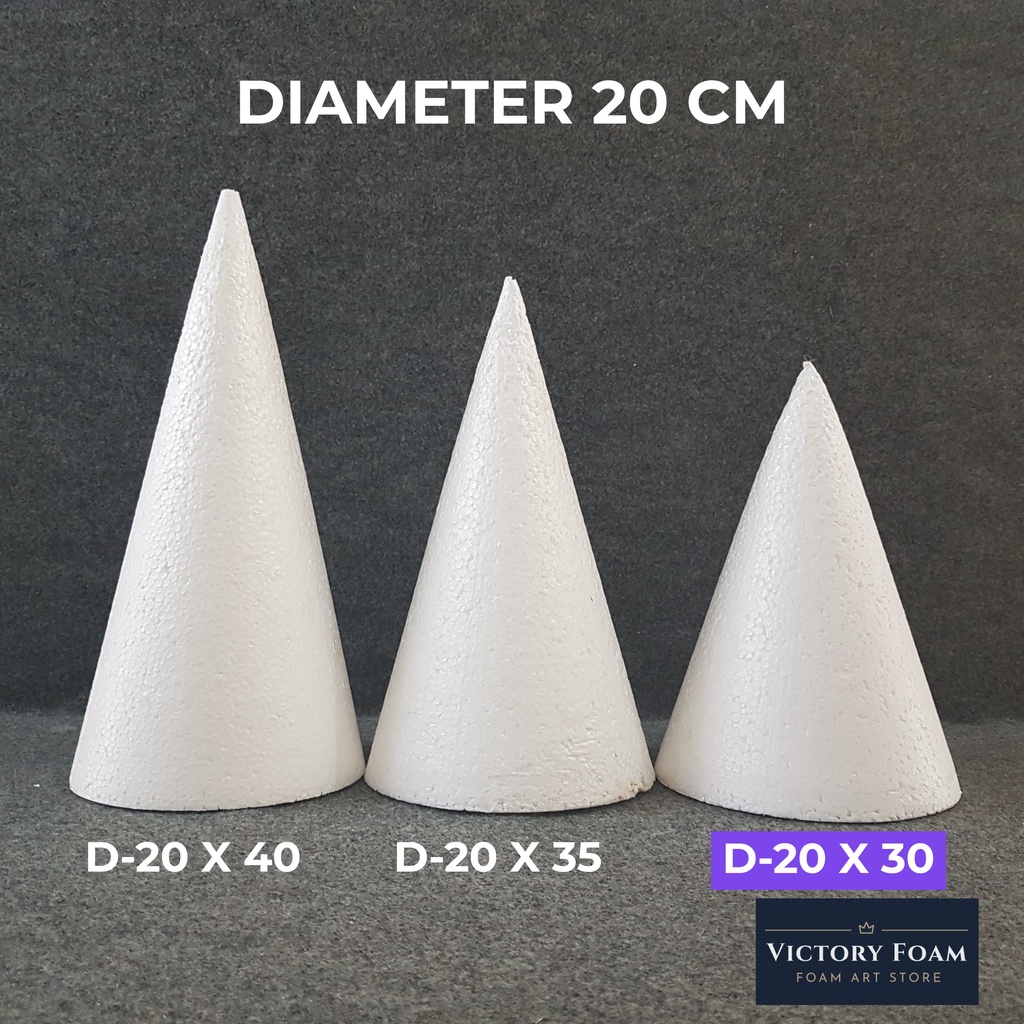 Dummy Styrofoam Kerucut D. 20cm x T. 30cm