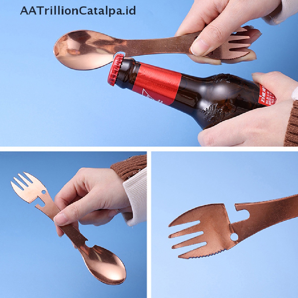 Aatrillioncatalpa 5 in 1 Pisau / Sendok Multifungsi Untuk Camping / Survival / Outdoor