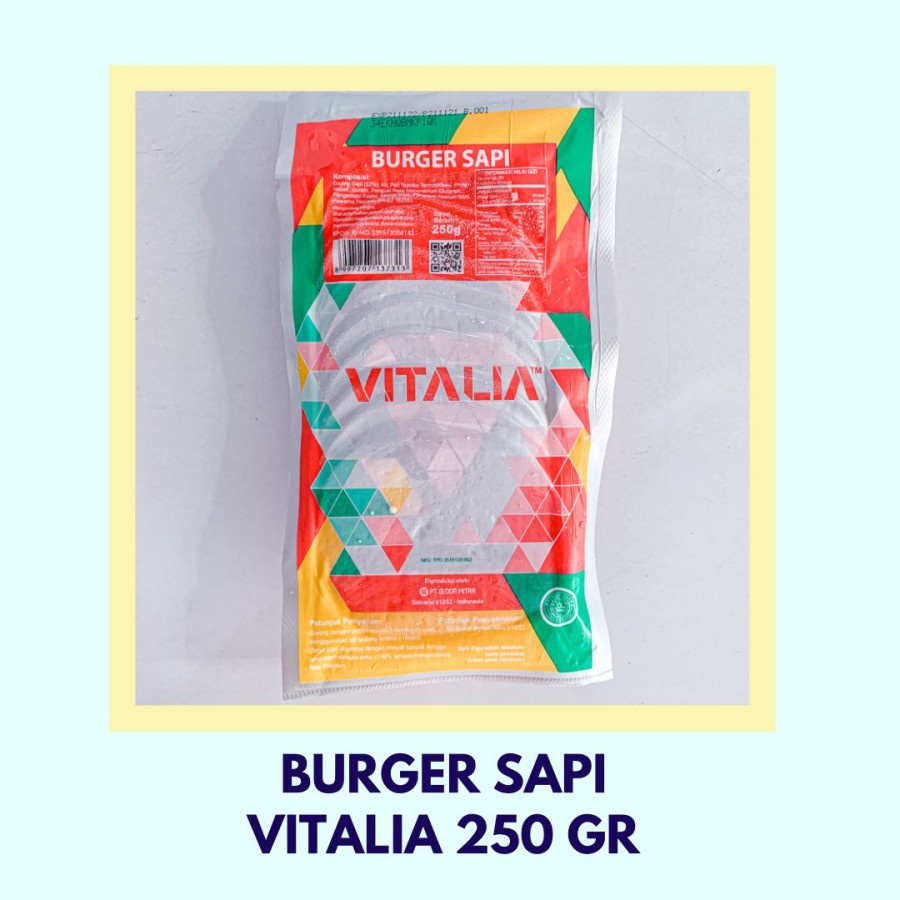 

Burger Sapi Vitalia 250gr by Bernardi - FROZEN FOOD