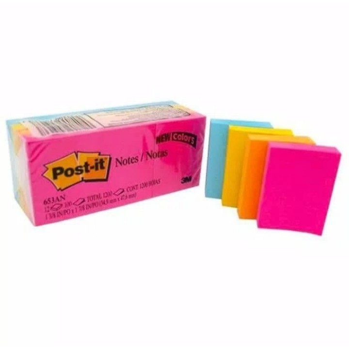 

Kertas Memo Sticky Notes 3M Post-it 653AN (Warna)