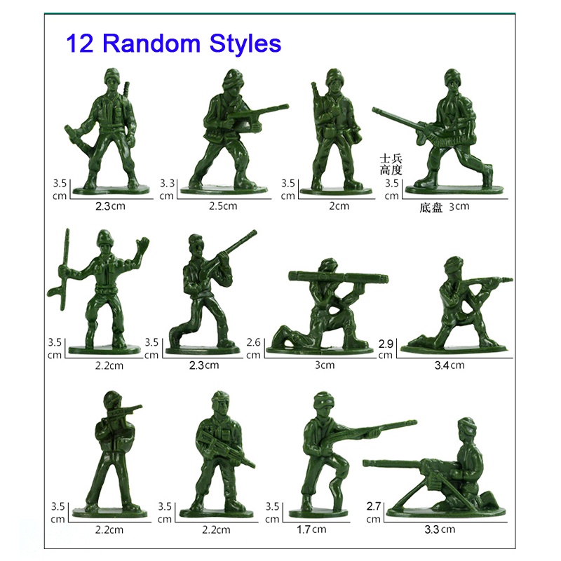 100pcs Mainan Simulasi Figure Tentara Militer Bahan Plastik Untuk Dekorasi Meja