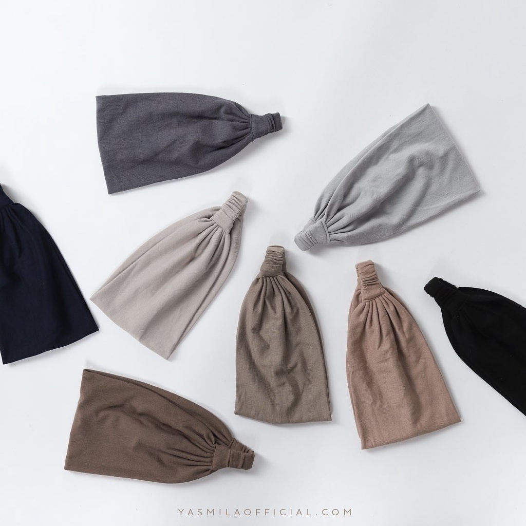 Bando Karet Polos  - Bando Bandana Kain Ala Style Korea Bandana Polos karet