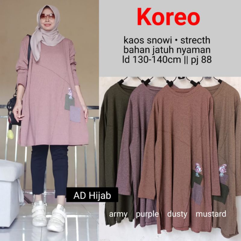korea kaos tunik jumbo by ad hijab