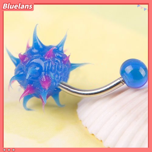 Bluelans 10Pcs Women Cute Prickly Ball Navel Belly Button Barbell Ring Body Piercing