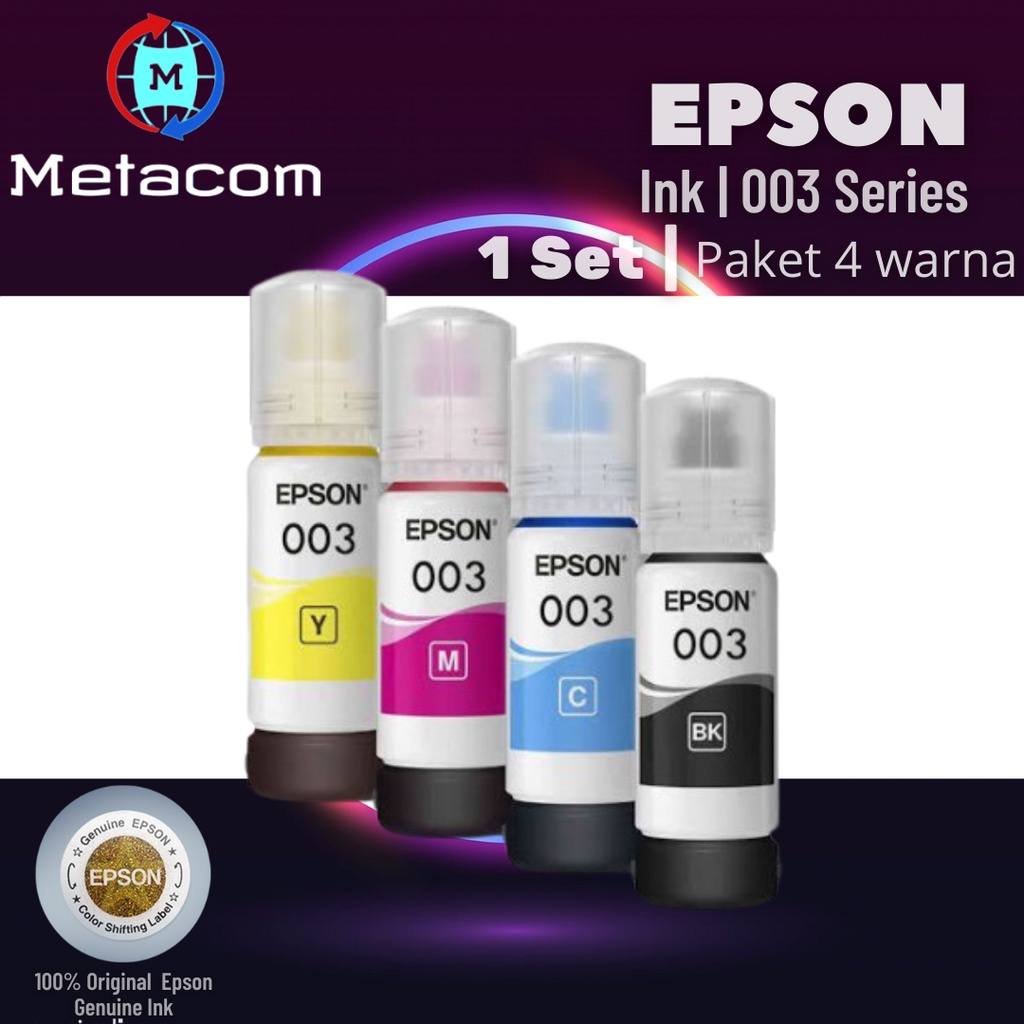 Jual Tinta Epson 003 Set Paket 4 Warna Original Epson Shopee Indonesia 8852