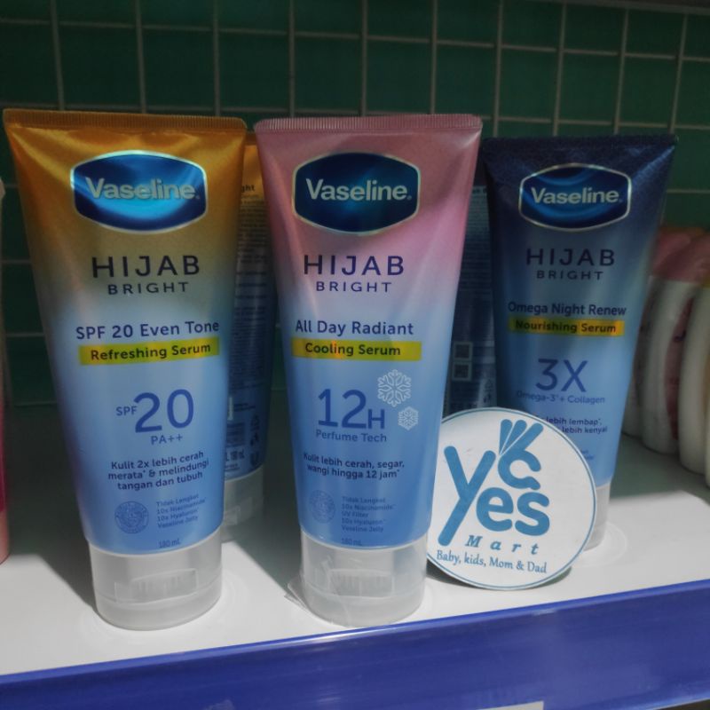 Body Serum Vaseline Hijab Bright 180 ml Bright Vaselin jelly Soft + Glow Hand Body lotion