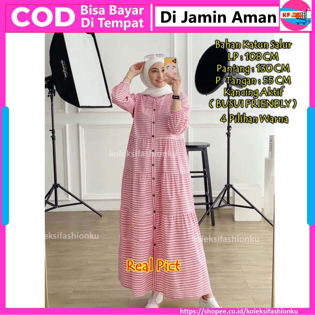 Baju Dress Muslim Gamis Jeans Wanita Ibu Ibu Busui Terbaru 2021 Mewah Untuk Pesta Acara Resepsi Pernikahan Kondangan Wedding Pengajian Premium Full Kancing Ld 110 Pb 138 BJ0006