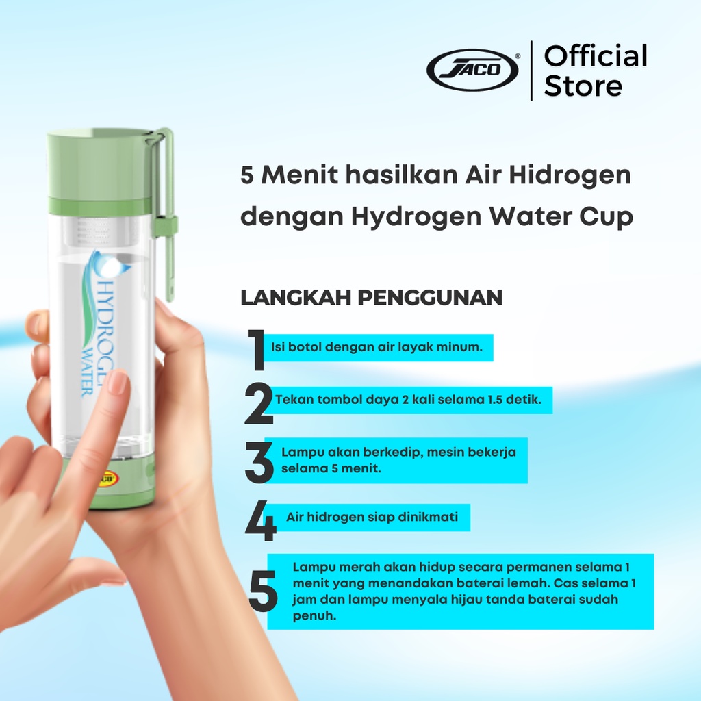 Jaco Hydrogen Water Cup JC 117 Water Purifier Bottle Air Hidrogen