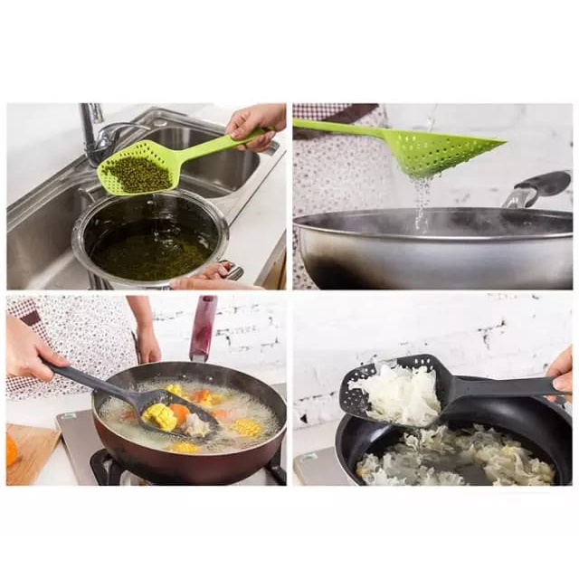 Sendok Penyaring Makanan Pasta Tahan Panas Bahan Nilon Tahan Panas / spatula Saringan Sendok Saring Makanan TAHAN PANAS / Sendok Penyaring Pasta / Sendok Saring Serbaguna