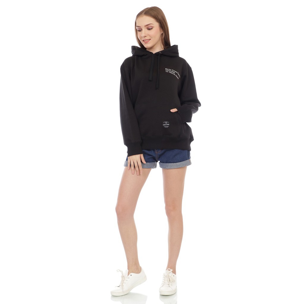 Cottonology Sweater Hoodie Wanita Becka Hitam-4