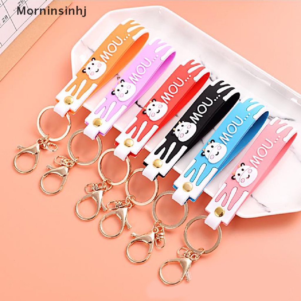 Mornin New Lovely Cow Keychain Charm Keychains Untuk Wanita Tas Liontin Gantungan Kunci Mobil id