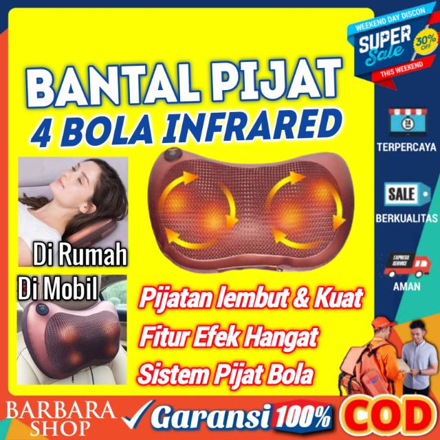 Bantal Pijat Leher Punggung Bantal Pijat Mobil Bantal Pijat Terapi Elektrik Shiatsu infrared