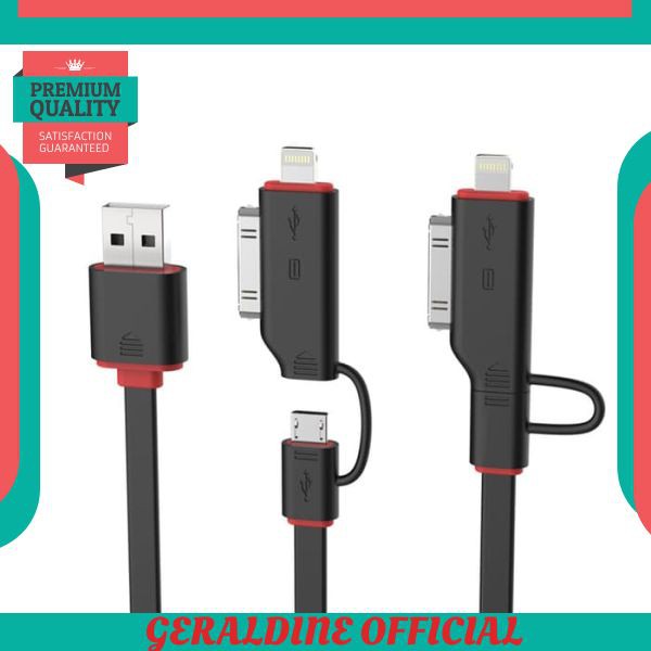 TERBARU IMOVIUS Kabel Powerbank 3in1 Micro USB + iPhone 4 + iPhone5 Lightning