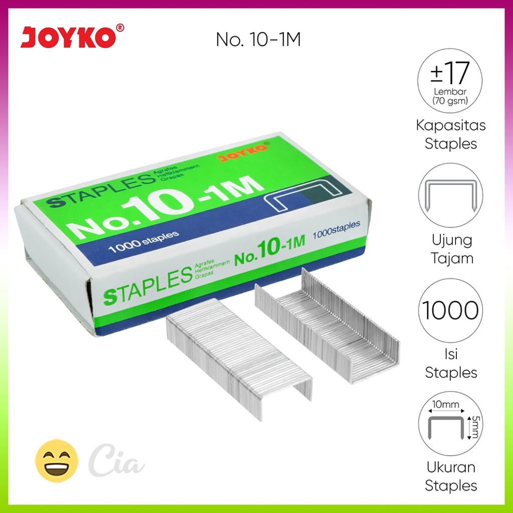 

Isi Stapler Staples Stepler Jepretan Cekrekan Hekter Jegrekan Necis Hecter Joyko Nomor 10