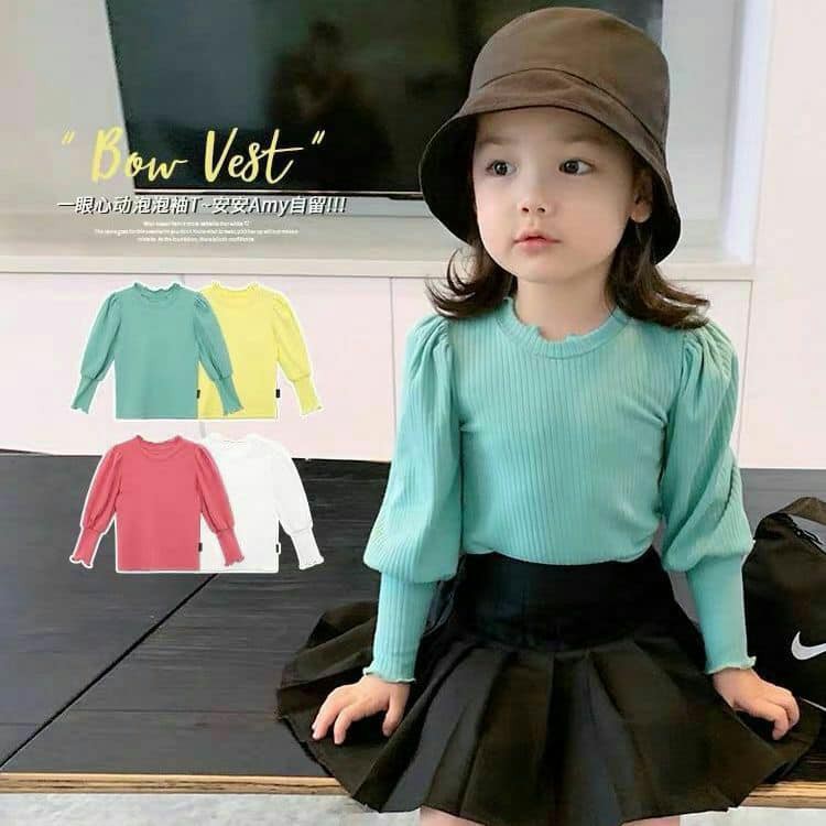 FELICE BALLON TOP / ATASAN ANAK MODEL KOREA/ATASAN ANAK LENGAN BALON/BLOUSE ATASAN GAMIS ANAK IMPORT