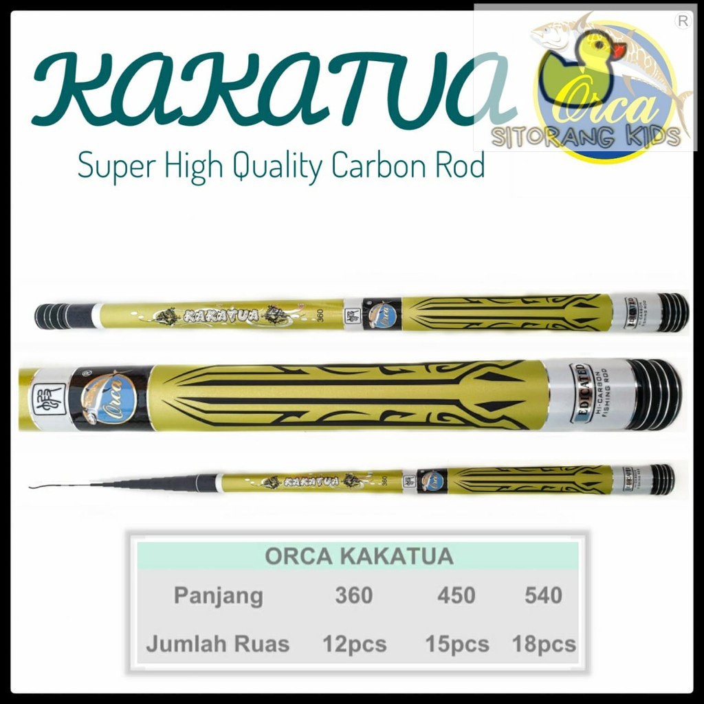 [Promo] Joran Tegek Ros Pendek Full Carbon 360 450 Orca Kaka Tua Kaku