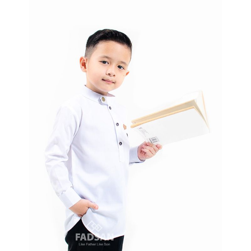 Baju ngaji Anak laki-laki  usiq 6 bulan - 12 tahun warna putih kekinian murah