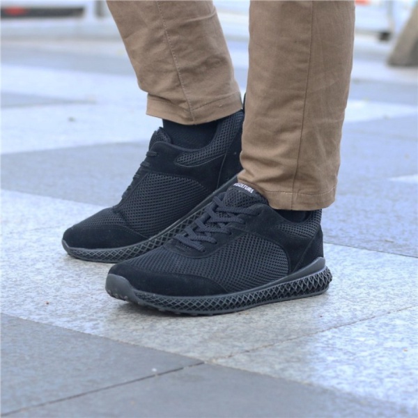 Promo Sepatu Casual Pria Sepatu Sneakers Original Hitam Polos Size 39 - 43 - 39 Diskon