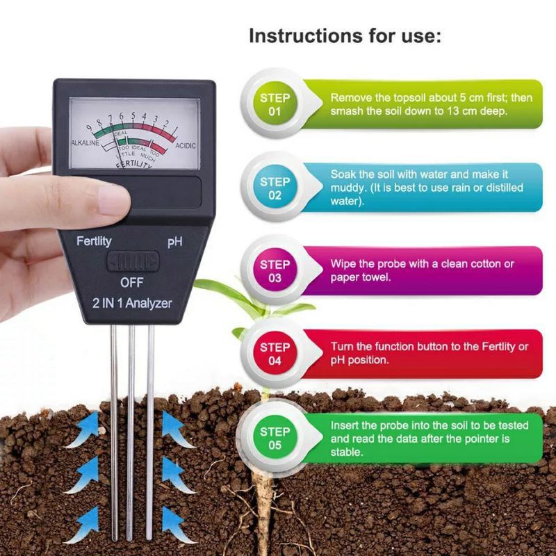 pH meter tanah NPK kesuburan fertility tester Tanah