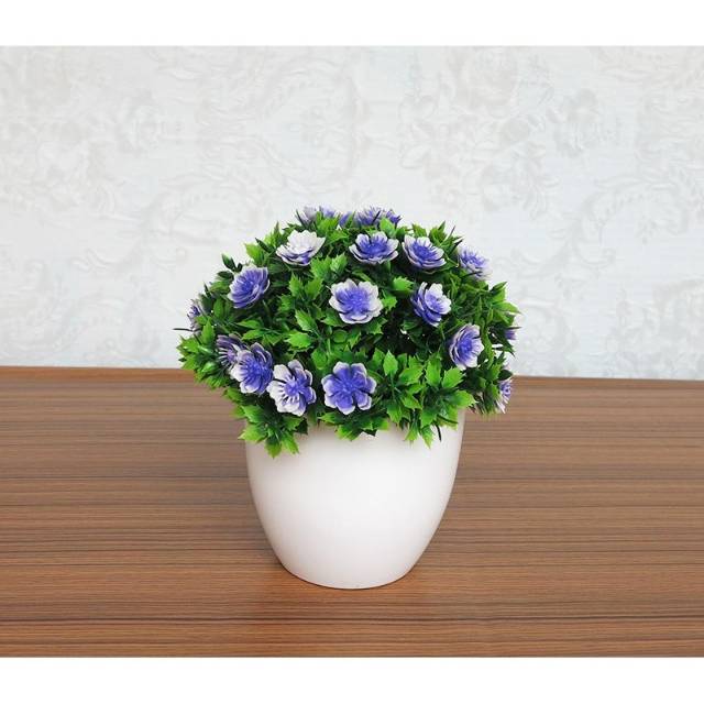 Bundara.id Pr-596 ( Size 15x14 ) Bunga hias + pot cantik/bonsai kembang import