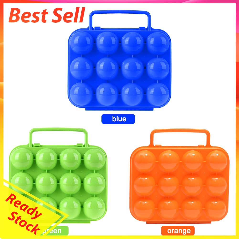 12 Grid Egg Storage Box Holder Outdoor Camping Eggs Case Kitchen Organizer