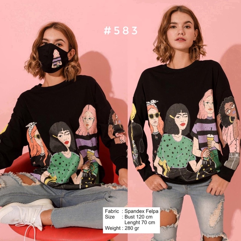 Zara girl black -Sweater Oversize Sweater Disney Sweater Zara