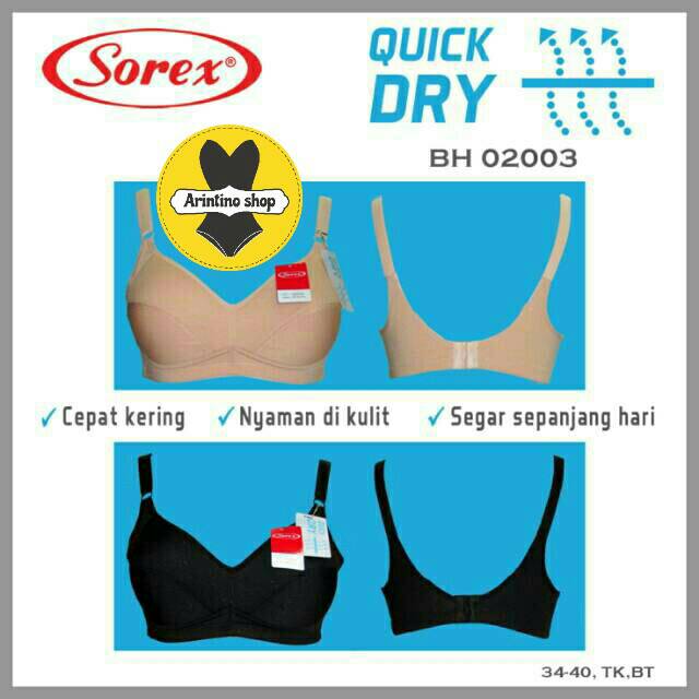 Bh Bra Sorex 02003 (Cup B) Quick Dry | Bra Tanpa Busa Tanpa Kawat |kpx