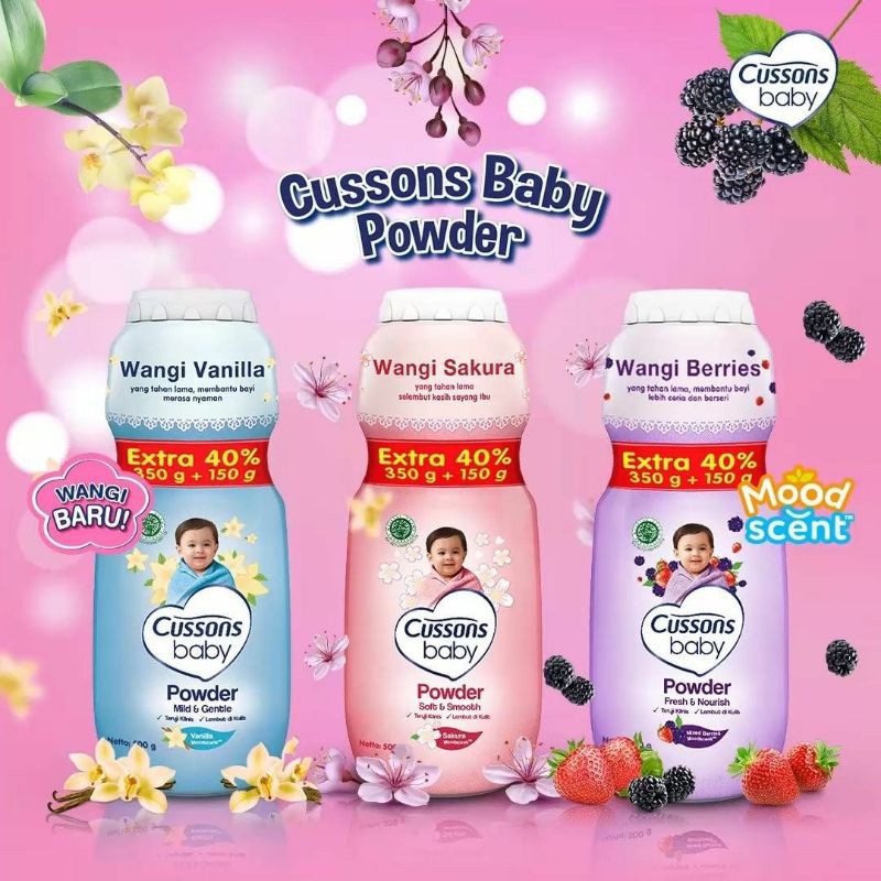 ⭐BAGUS⭐ CUSSONS BABY Powder Extra 50% 350gr 200gr 100gr | Bedak Tabur Bayi