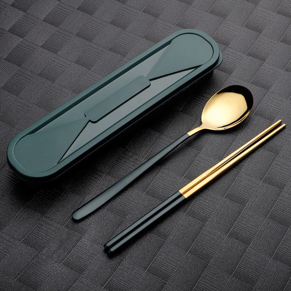 Suyo Set Peralatan Makan Portable Reusable Dengan Kotak Untuk Travel