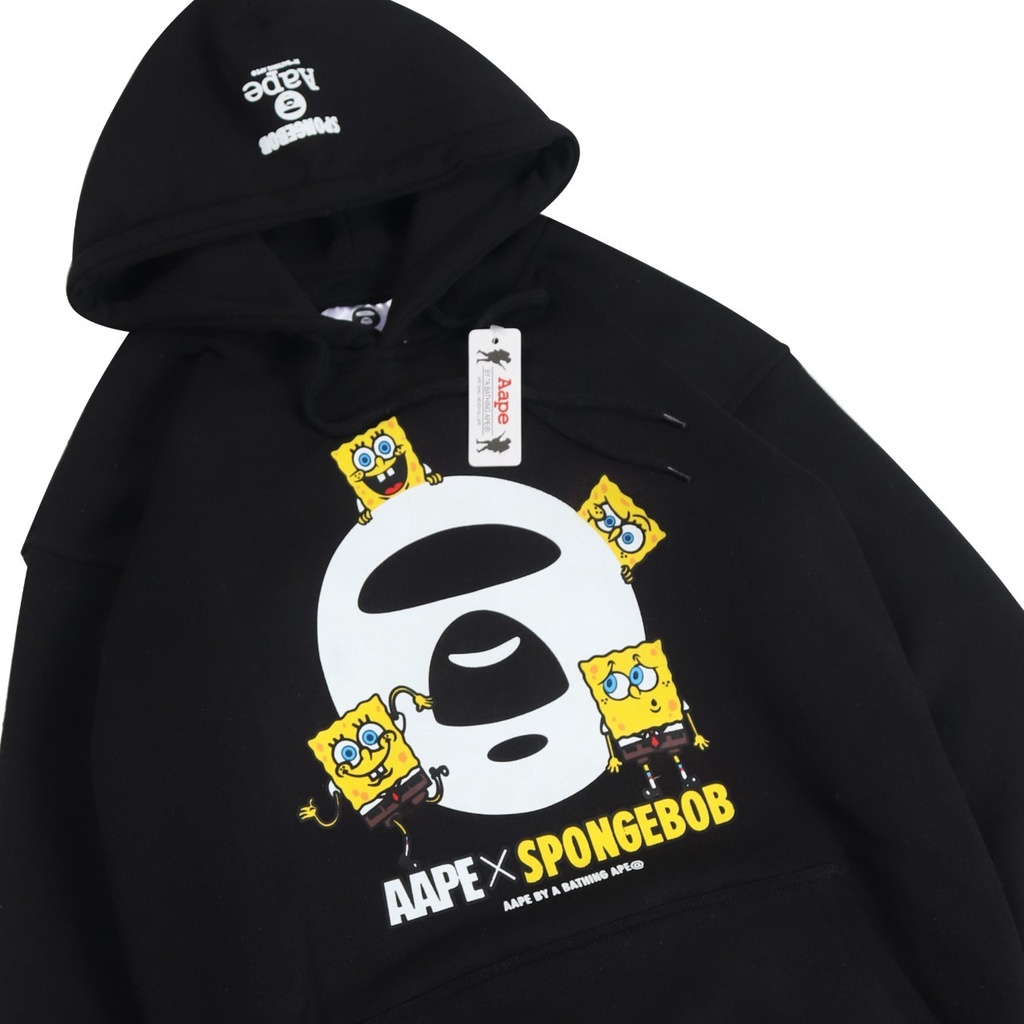 Jaket Sweater Hoodie APE X SPONGEBOB – Black Edition Trendy Casual Unisex Good Brand Quality Stylish