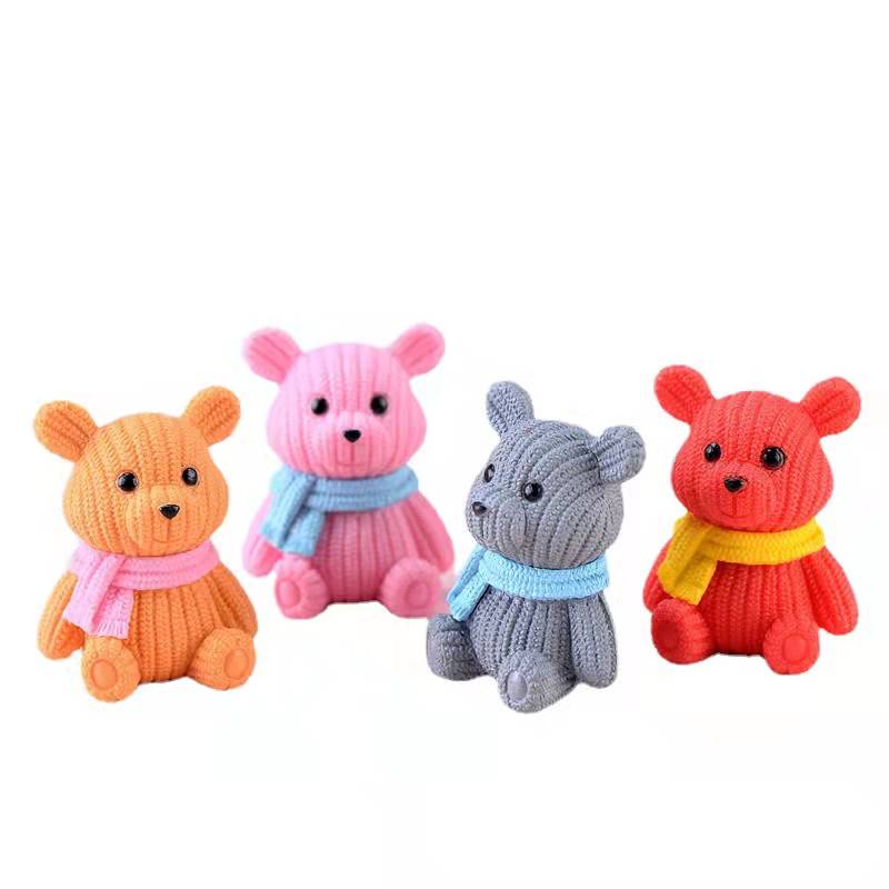 Cake Toper Figure Topper Hiasan Kue Karakter Bear Beruang Syal /Pcs