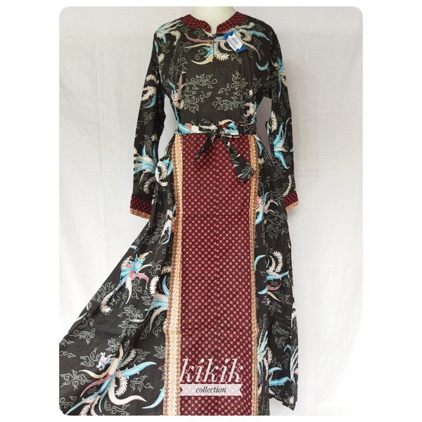 Gamis Katun Motif Batik Halus Long Dress Murah Pakaian Muslim Wanita Modern Baju Remaja Ibu Menyusui