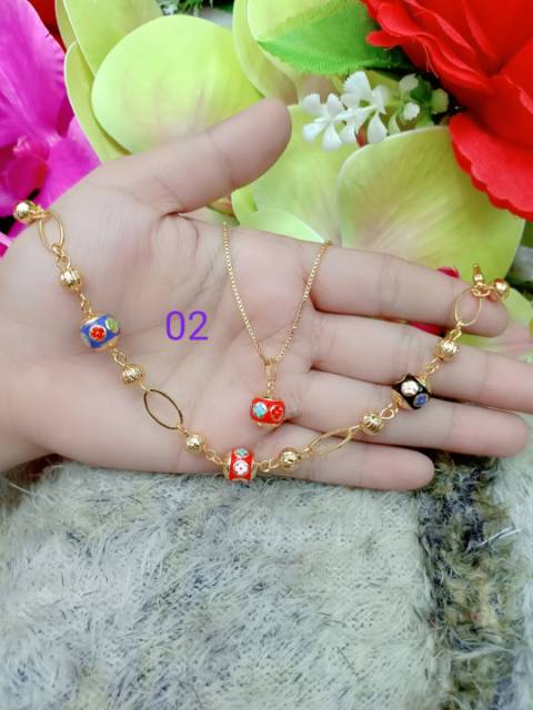 Gelang Dan Kalung Bola merah